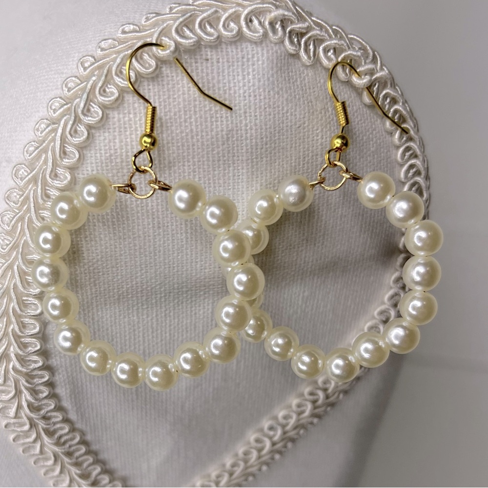 Pearl hoop earrings